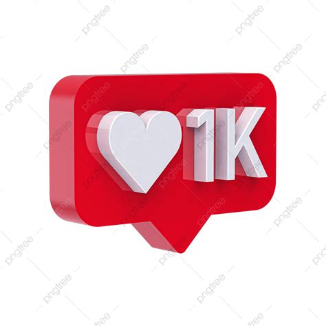 Speech Bubble 3d Transparent Png 3d Instagram Like Love Icon In Red