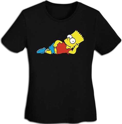 Inlenged The Simpsons Bart Simpson Womens Casual Tops Short Sleeve Basic Tee T Shirt Black Xl
