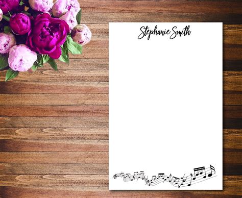 Music Themed Personalized Notepad Music Notepad Musician Etsy