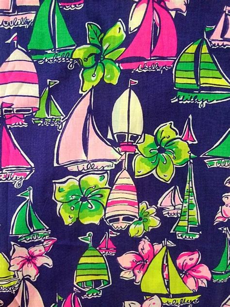 Lilly Pulitzer Navy Sailboat Regatta Fabric For Letters