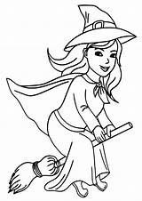 Witch Coloring Cartoon sketch template