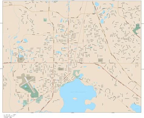 Kissimmee Map With Local Streets In Adobe Illustrator Vector Format