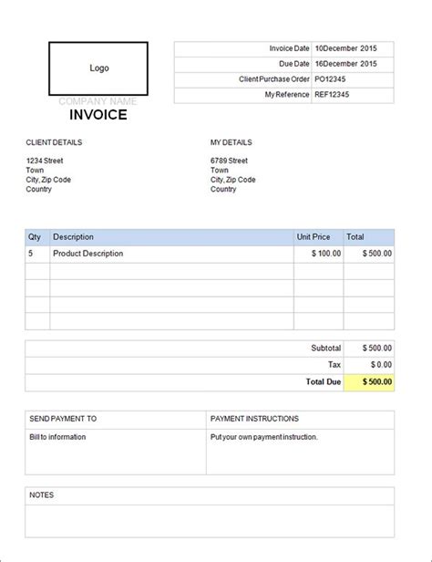 18 Free Commercial Invoice Templates Sample Templates