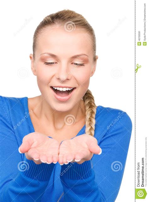 Something On The Palms Stock Image Image Of Holding 40700591