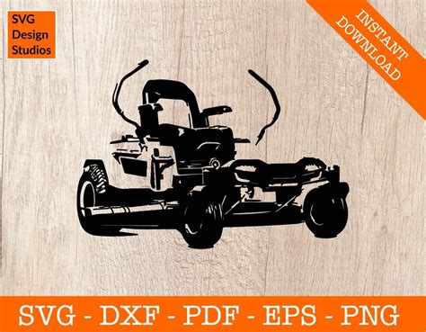 Zero Turn Lawnmower Svg Riding Lawn Mower Svg Silhouette Svg Cut File Png Dxf Cricut Decal