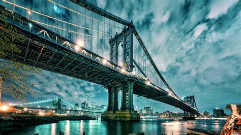 Manhattan Manhattan Bridge Bridge Architecture Usa New York City