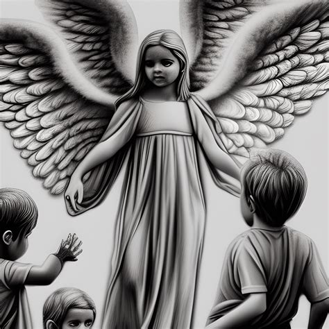 Angel Watching Over Children · Creative Fabrica