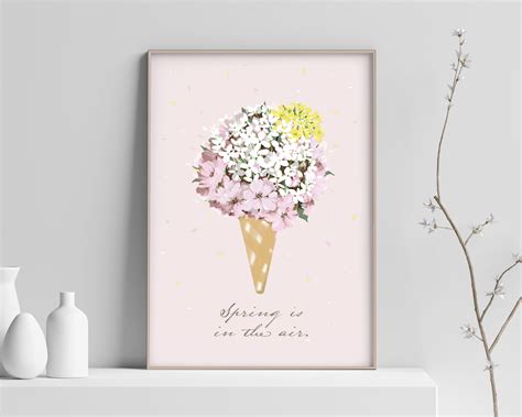 A Scoop Of Spring Flower Painting Botanical Poster Printable Art