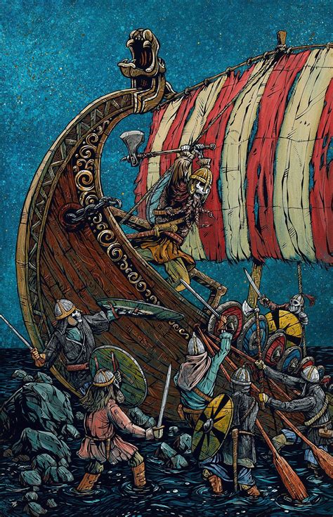 Viking Raid Viking Art Viking Wallpaper David Lozeau Art