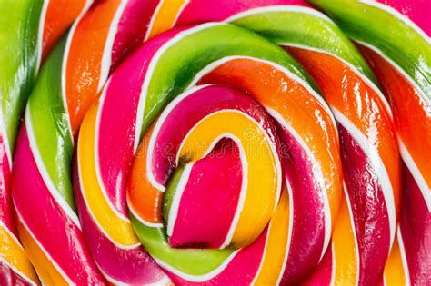 Rainbow Sweet Bright Round Candy Background Macro Stock Photo Image