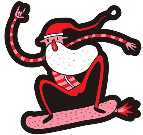 Fly Skating Santa Sticker Vulgrco