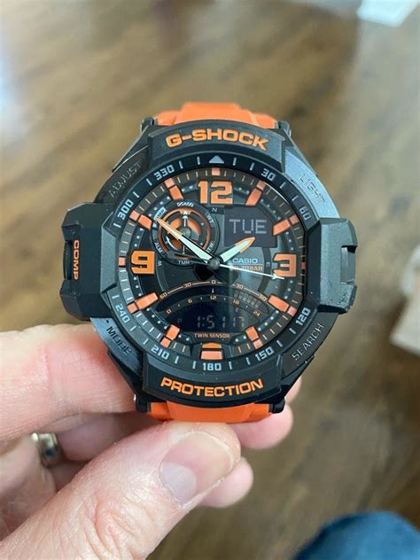 Casio G Shock Lot Ga 1000 Aviator Compass Thermometer Orange And Dw