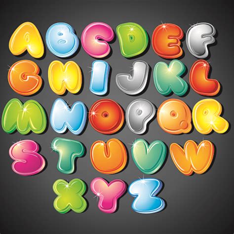 Cute Colorful Alphabet Vector Set 01 Vector Font Free Download