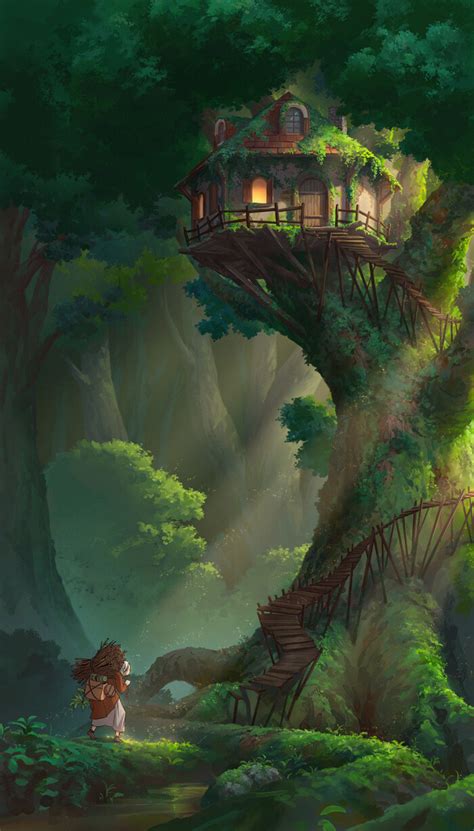 Treehouse Nathan Park Fantasy Art Landscapes Fantasy Artwork