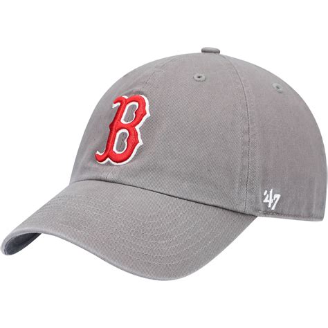 Mens Boston Red Sox 47 Gray Clean Up Adjustable Hat