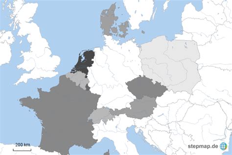 Karte von bayern und oesterreich. StepMap - Nachbarländer der BRD schwarzweiß - Landkarte ...