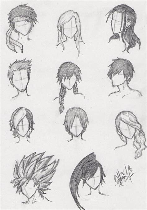 The article is divided into three sections. More Anime Hair Practice by ajbluesox | Drawing anime hair ...