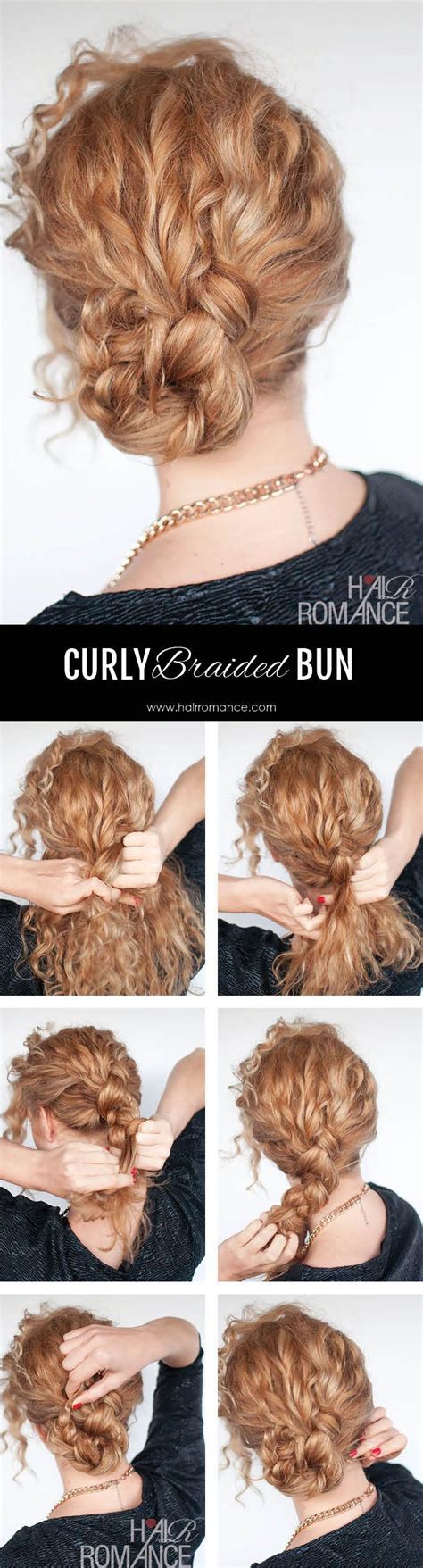 Easy Curly Braided Bun Tutorial Hair Romance Braided Bun Hairstyles