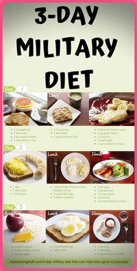 Printable 3 Day Military Diet