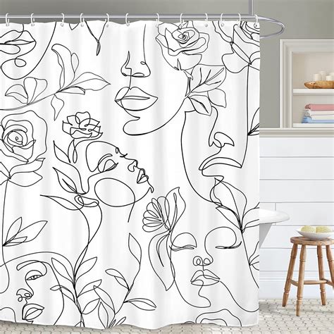 Yookeb Abstract Women Face Bathroom Shower Curtain 60w By