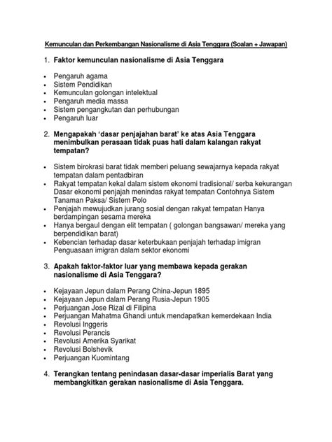 Gerakan nasionalis filipina dibagi fdalam tiga tahap ialah: Kemunculan Dan Perkembangan Nasionalisme Di Asia Tenggara