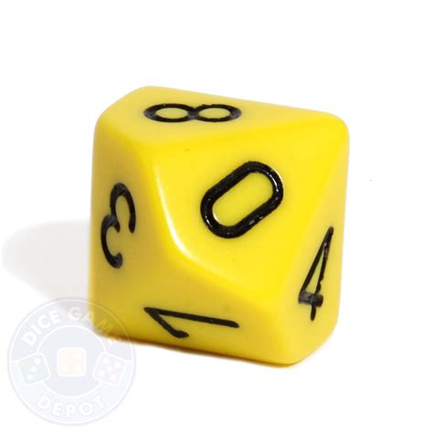 10 Sided Dice D10 Opaque Yellow Set Of 10 Dice Game Depot