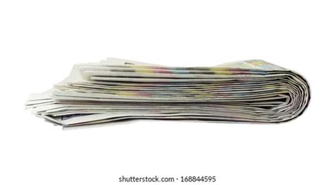 Stack Newspapers Isolated On White Background Stock Photo 168844595