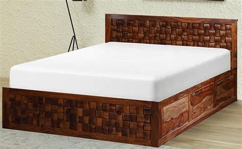 Woodway Sheesham Solid Wood Double Bed With Storage Woodpeckerz Furniture
