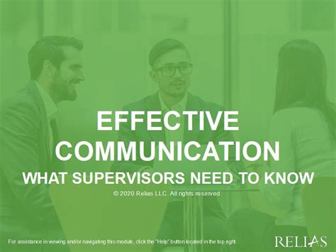 Effective Communication What Supervisors Need To Know Relias Academy