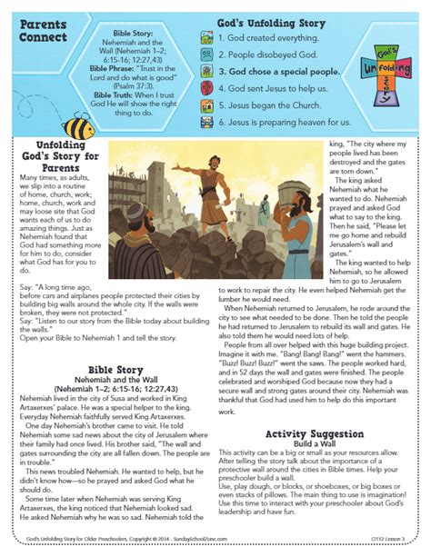 Nehemiah And The Wall Parents Connect Page Childrens Bible