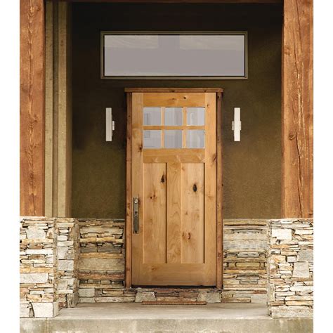 Krosswood Doors 36 In X 80 In Craftsman 2 Panel 6 Lite Clear Low E
