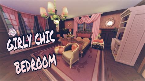 🌺 Girly Chic Bedroom 🌺 No Cc The Sims 4 Room Build Youtube