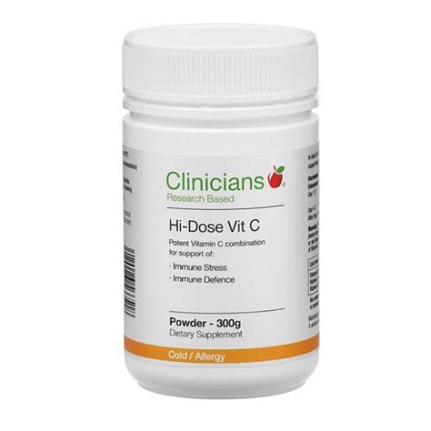What does the department of health and social care advise? CLINICIANS HI DOSE VITAMIN C POWDER 300GM - Vitamins ...