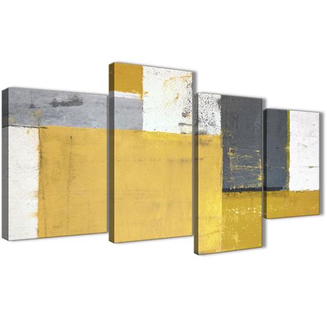 Absolutely love this wall art the colours are amazing decorated my spare room grey and orche and this just finished the room off would highly recommend this. Large Mustard Yellow Grey Abstract Painting Canvas Wall ...