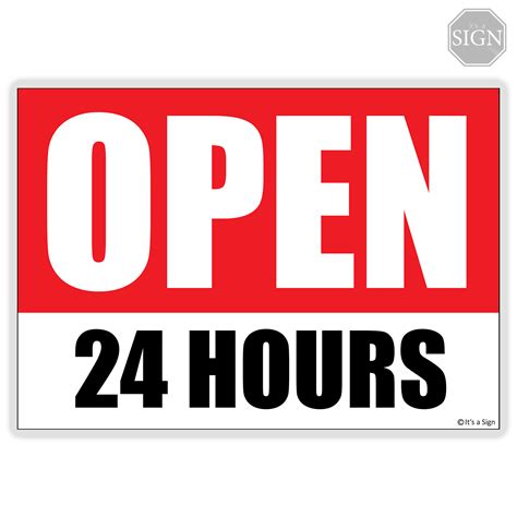 Open 24 Hours Sign - Laminated Signage - A4 Size | Lazada PH