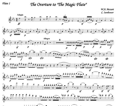 Overture To The Magic Flute For Flute Octet Scorevivo