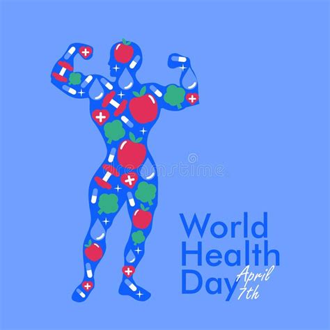 World Health Day Poster Template With Healthy Lifestyle Illustration