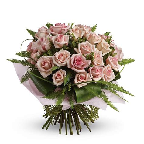 A Lovely Bouquet Of Whisper Pink Roses And Delicate Greenery To Punch