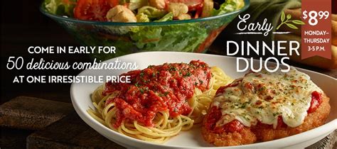 Olive Garden Early Dinner Menu Showing Early Dinner Duos Picture Of