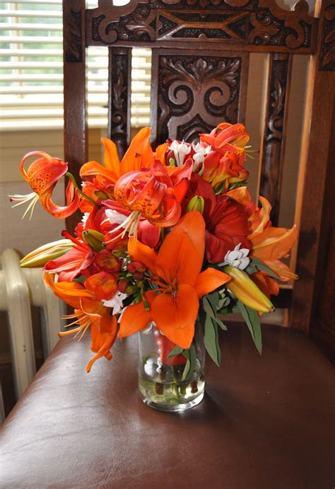 Bride Bouquet Of Orange Tiger Lilies And Asiatic Lilies This Ones