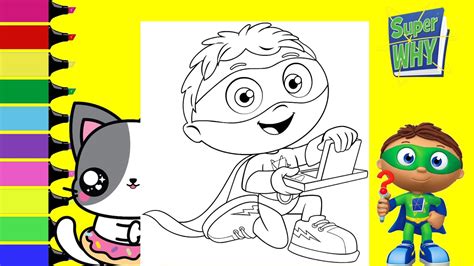 Coloring Super Why Whyatt Beanstalk Superhero Coloring Book Page
