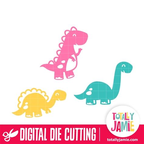 Assorted Cute Dinosaurs 1 – TotallyJamie: SVG Cut Files, Graphic Sets