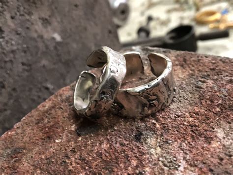 Chunky Silver Rings Wide Chunky Band Rings Its Irregular Shaped