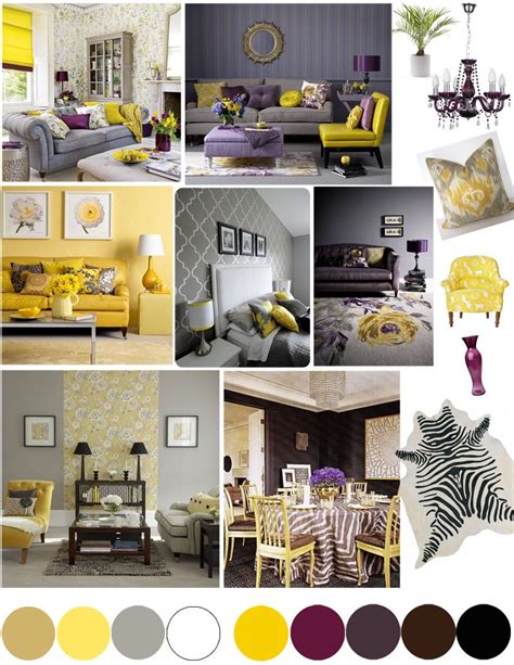 Yellow Purple And Grey Living Room Modern House