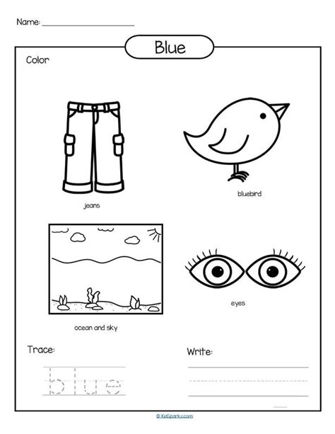 Color Blue Worksheet For Preschool Studying Worksheets