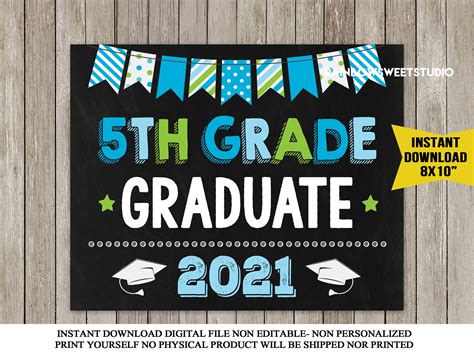 5th Grade Graduation Sign 5th Graduate Class Of 2021 School Etsy
