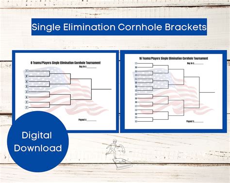 Cornhole Tournament Bracket Single Elimination Bracket For Etsy