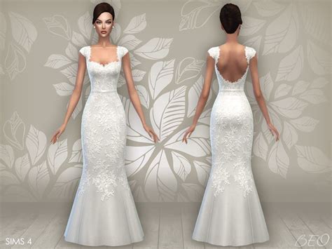 Beocreations Sims 4 Wedding Dress Wedding Dresses Sims 4
