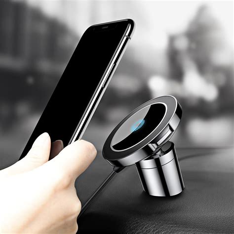 Baseus Car Mount Qi Magnetic Wireless Charger Holder For Iphone X 8