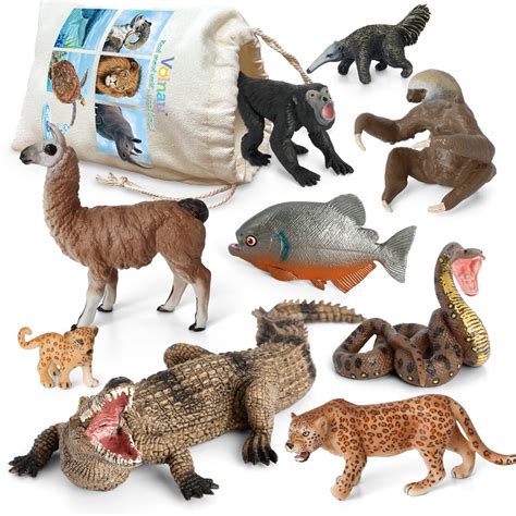 Buy Volnau Jungle Animal Figurines Toys 9pcs South America Figures For